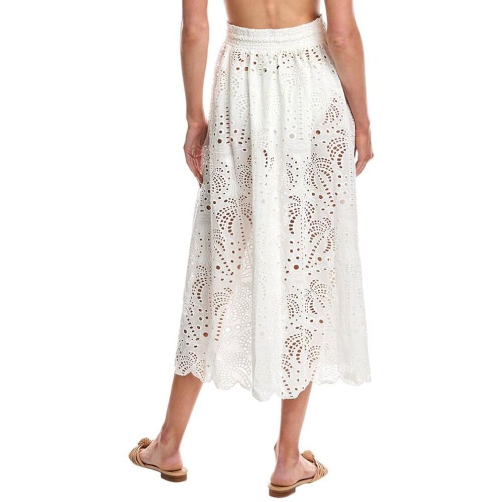 Farm Rio Womens  Eyelet Maxi Skirt, White - Picture 2 of 3